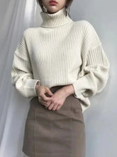 Korean Simple Lazy Wind Loose Long Sleeve Office Lady Knitted Pullovers Vintage Autumn Sweater